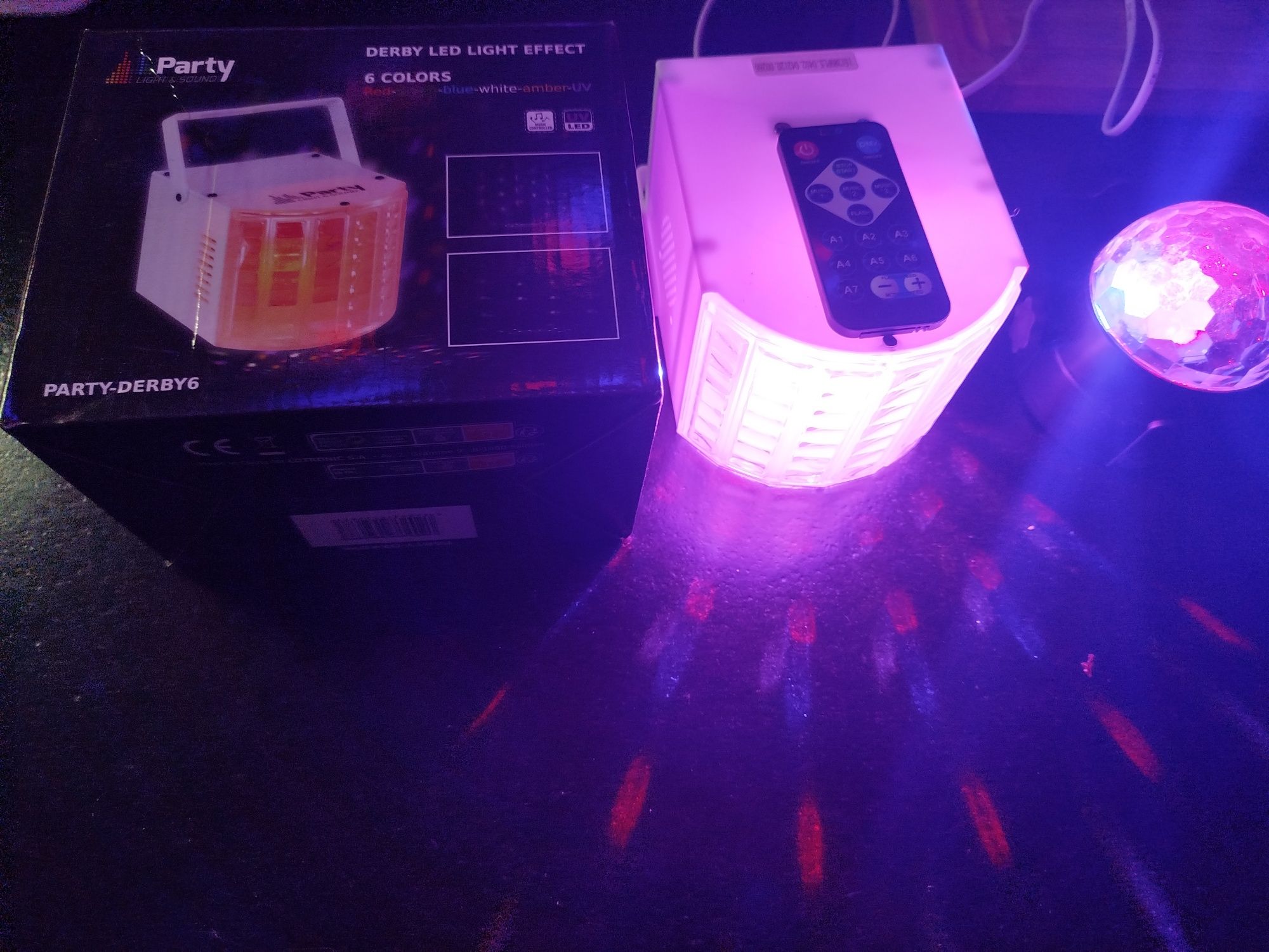Stroboskop i mini kula LED w pełni sprawne