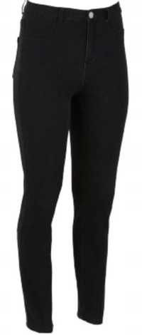 spodnie jeansy janina rozpinane slim fit plus size 46 (3xl) czerń