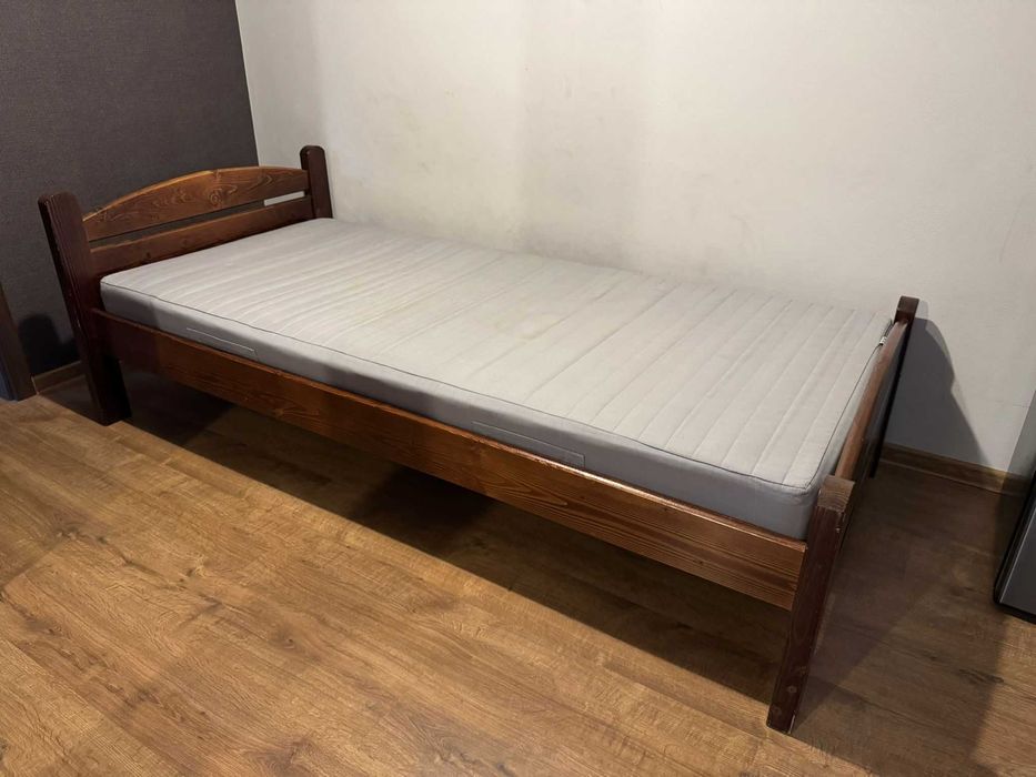 Łóżko drewniane z materacem IKEA SULTAN 200x90