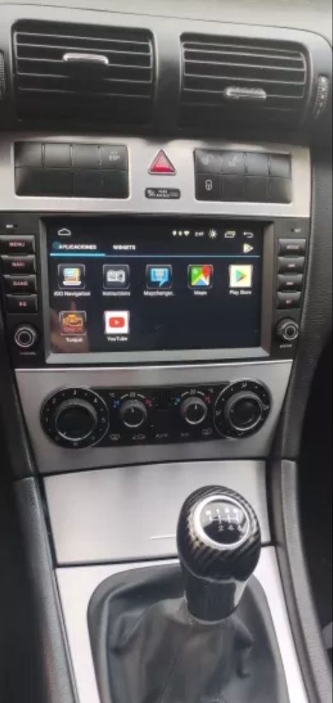 Rádio Android 13 com GPS Mercedes W203/CLC (Artigo Novo)