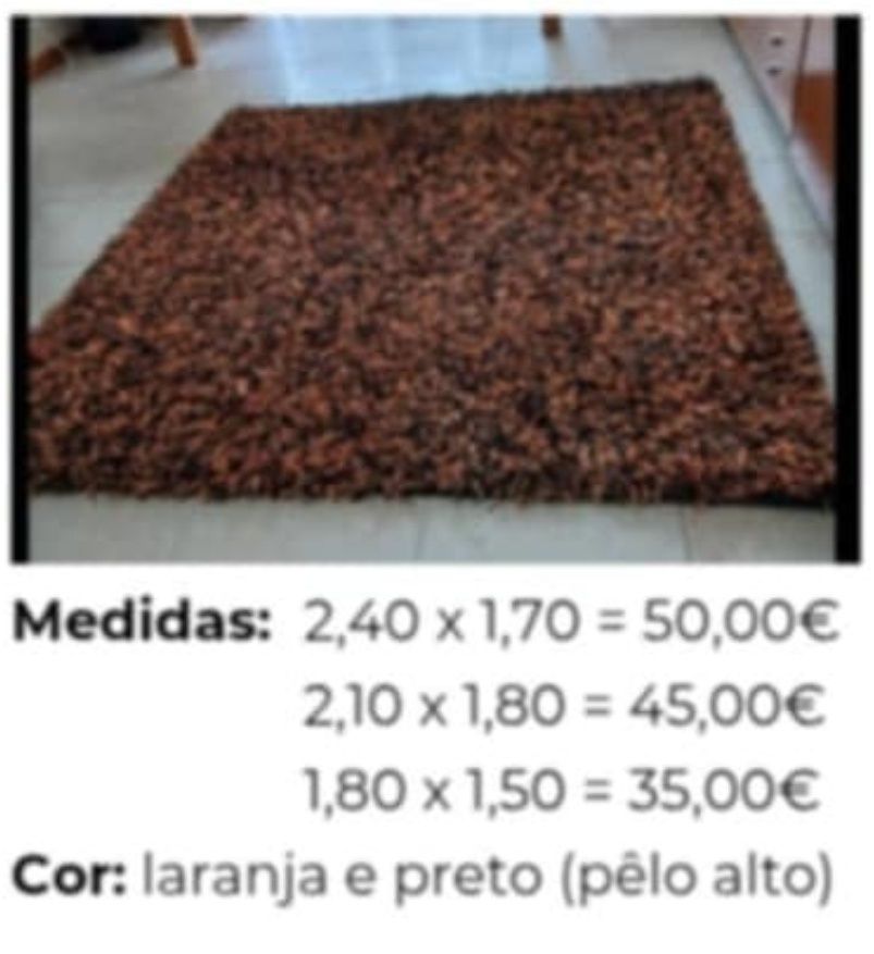 3 Carpetes sala em bom estado.