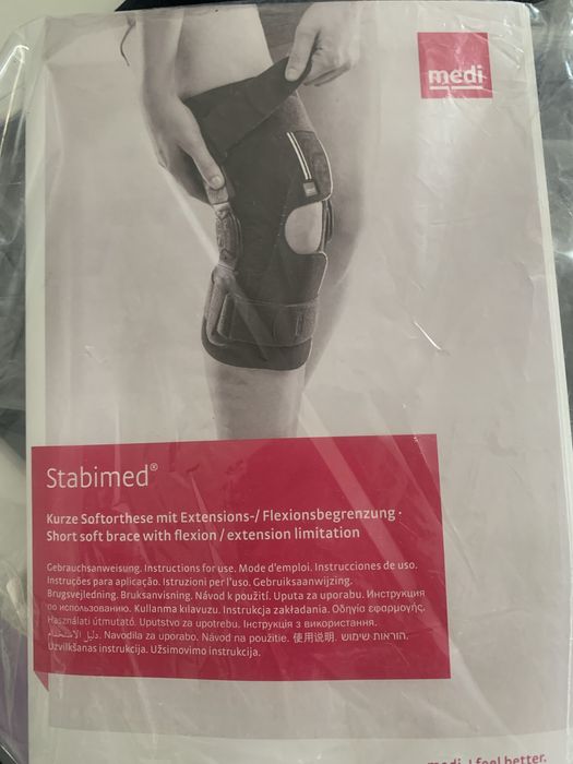Joelheira ortopédica com limite extensão/flexão