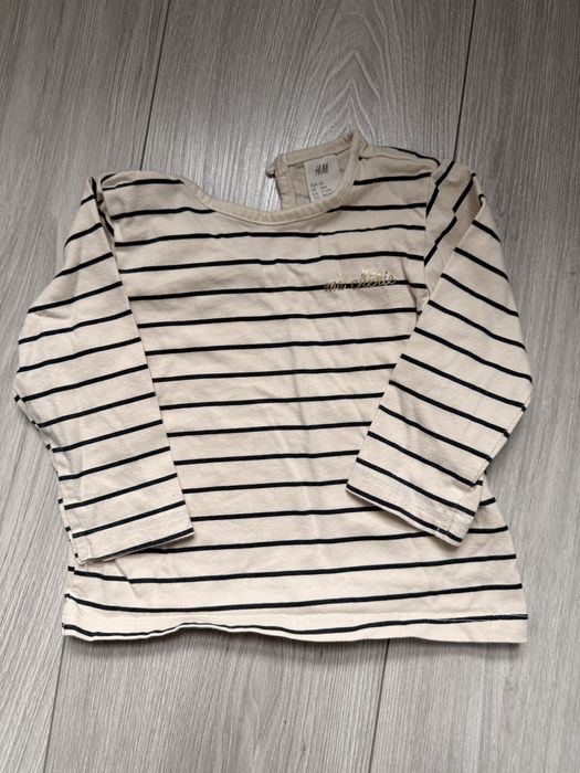 Bluzka długi rękaw w paski Ma Cheri H&M rozmiar 80