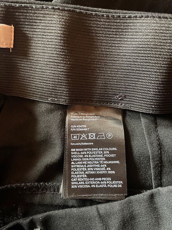 Spodnie czarne garniturowe proste h&m L 40 m wiskoza wysoki stan