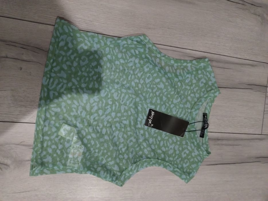 Transparentny top bluzka na lato wakacje panterka kolory impreza nowa