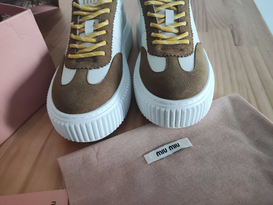 MIU MIU Sneakersy, trampki, tenisówki, buty, skora