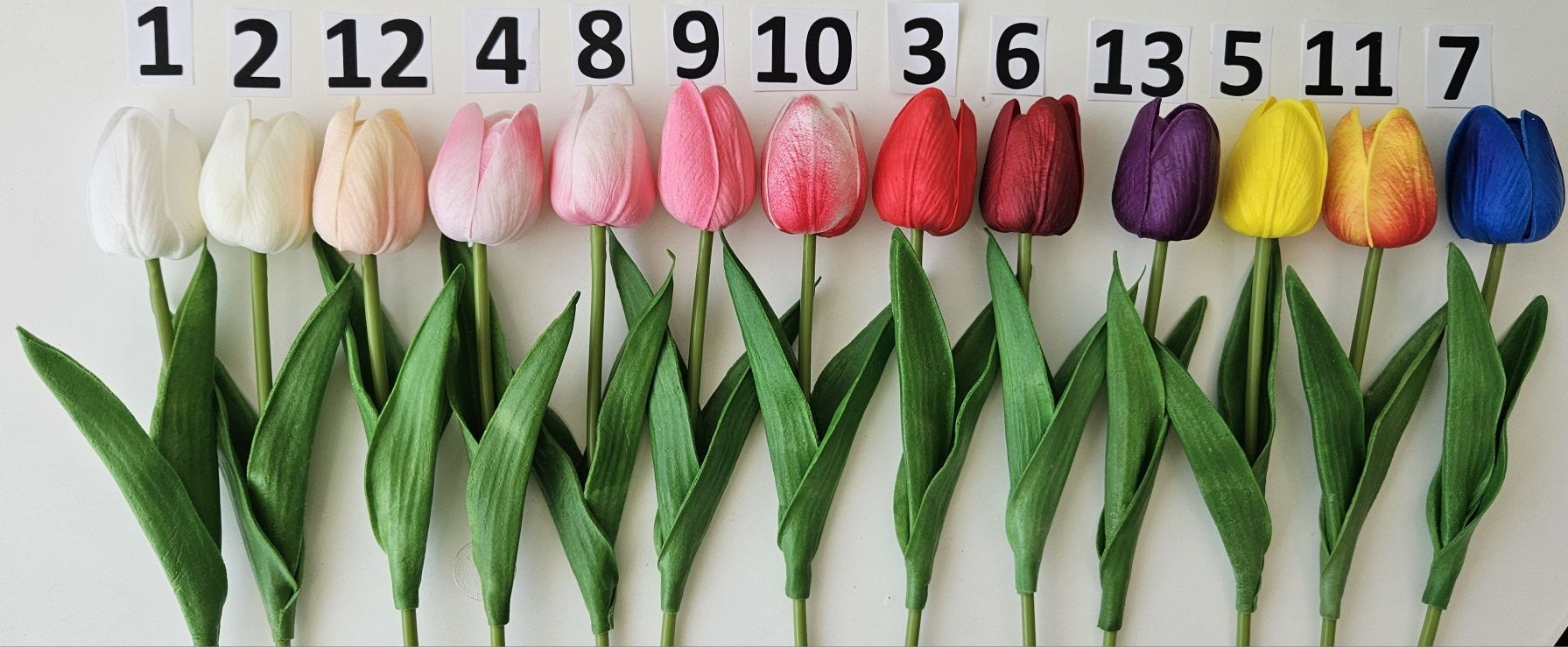 Квіти штучні тюльпани латексні 35 см. різні кольори