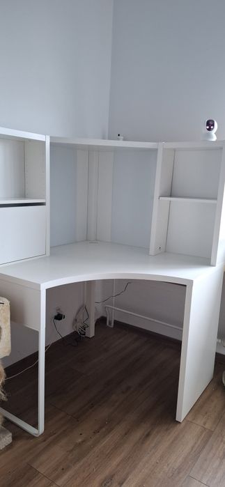 Biurko narożne Ikea, używane, białe