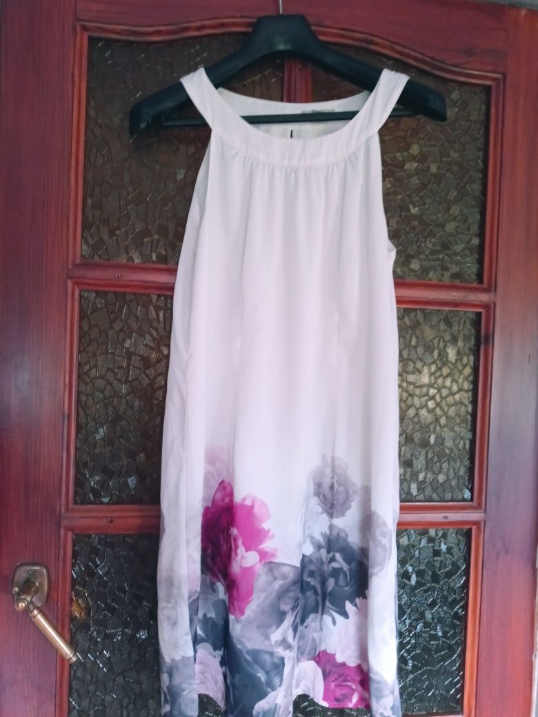 Sukienka letnia biala kwiaty M H&M