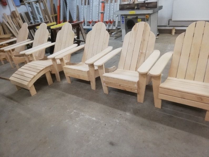 Krzesło ogrodowe z podnóżkiem olcha/brzoza adirondack