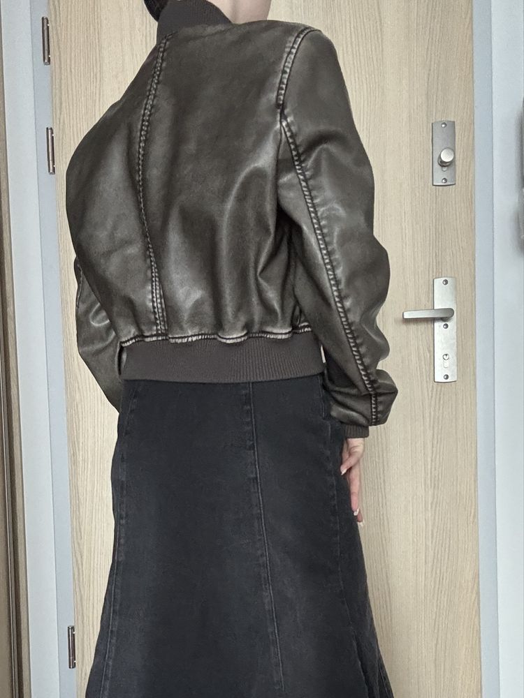 Kurtka Bomberka Zara zielona khaki S