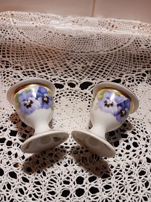 Rosenthal kieliszki do jajek Chryzantheme Victoria bratki