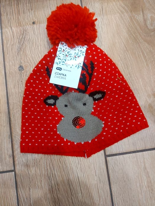 Czapka świąteczna renifer nowa z metką