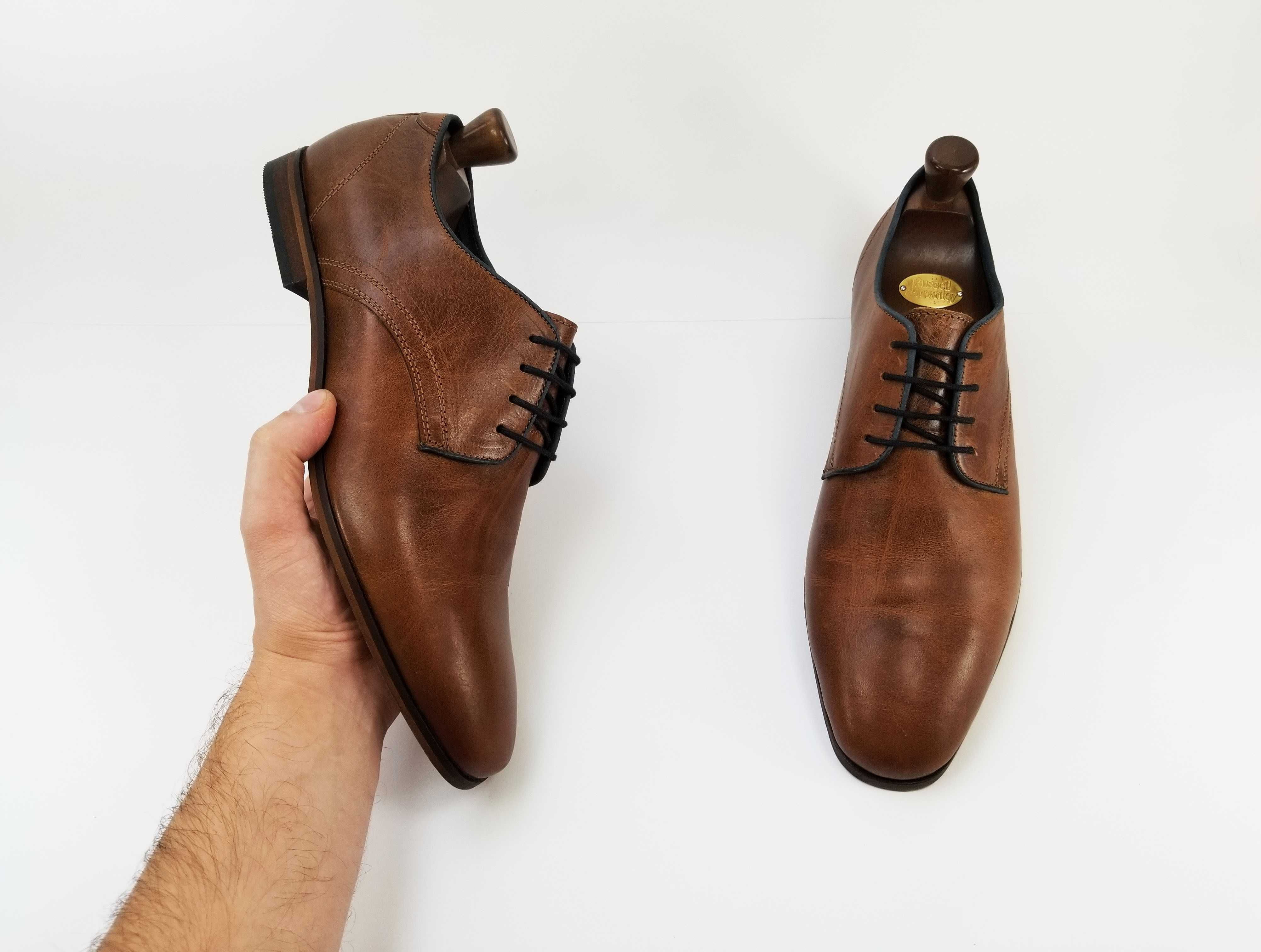 PIER ONE коричневі шкіряні туфлі кожаные туфли 46 30 см