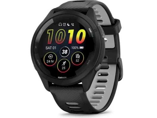 Garmin Forerunner 265 Black Bezel and Case w.Black/Powder GraySilicone