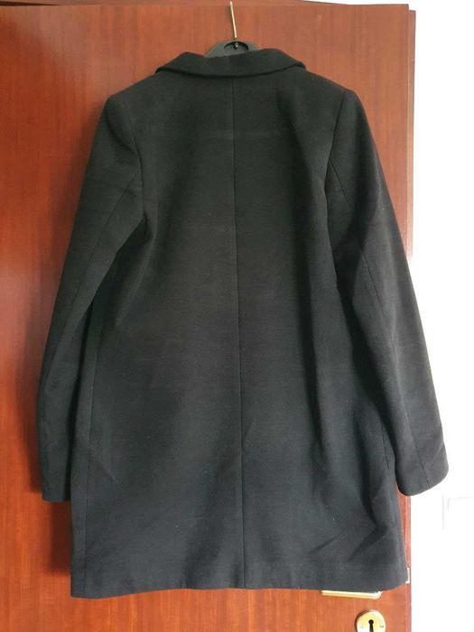 Sobretudo/ casaco preto 80% de lã Tam M