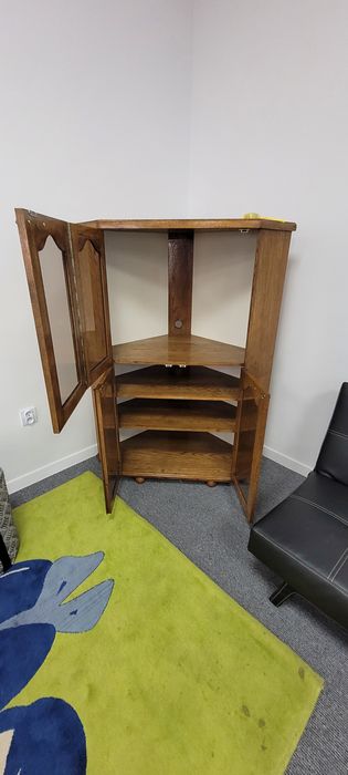 Piękna, narożna, dębowa szafka również pod tv
