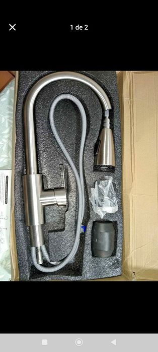 Torneira de cozinha n°8 c/ chuveiro extraível tot.aco inox