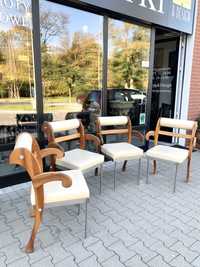 Fotel, krzeslo JOB Hainz Julen, skora, teak, vintage, retro, design