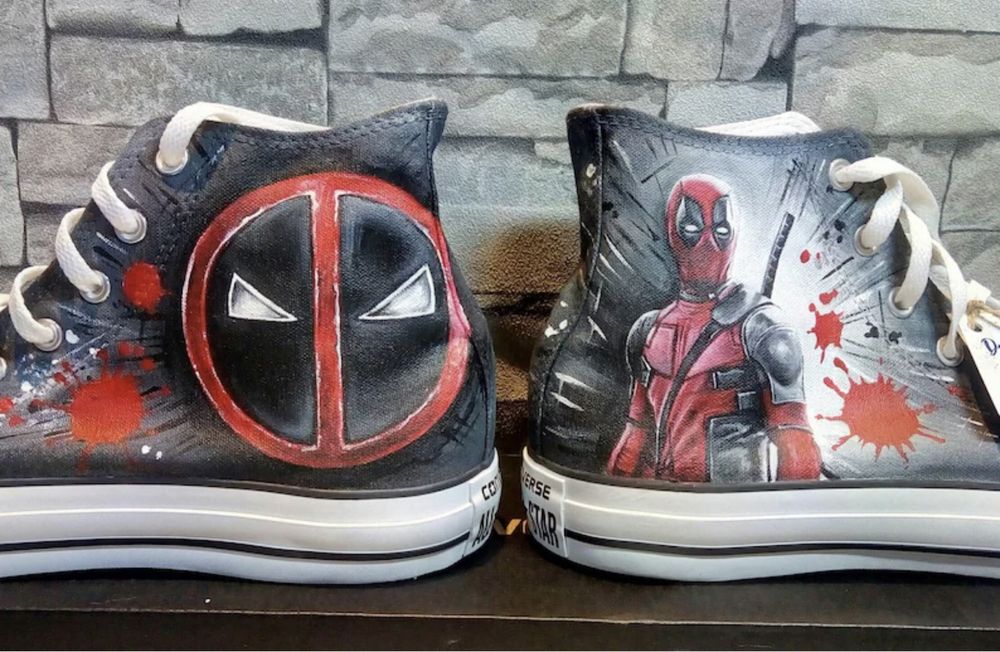 Deadpool ręcznie malowane trampki CONVERSE custom