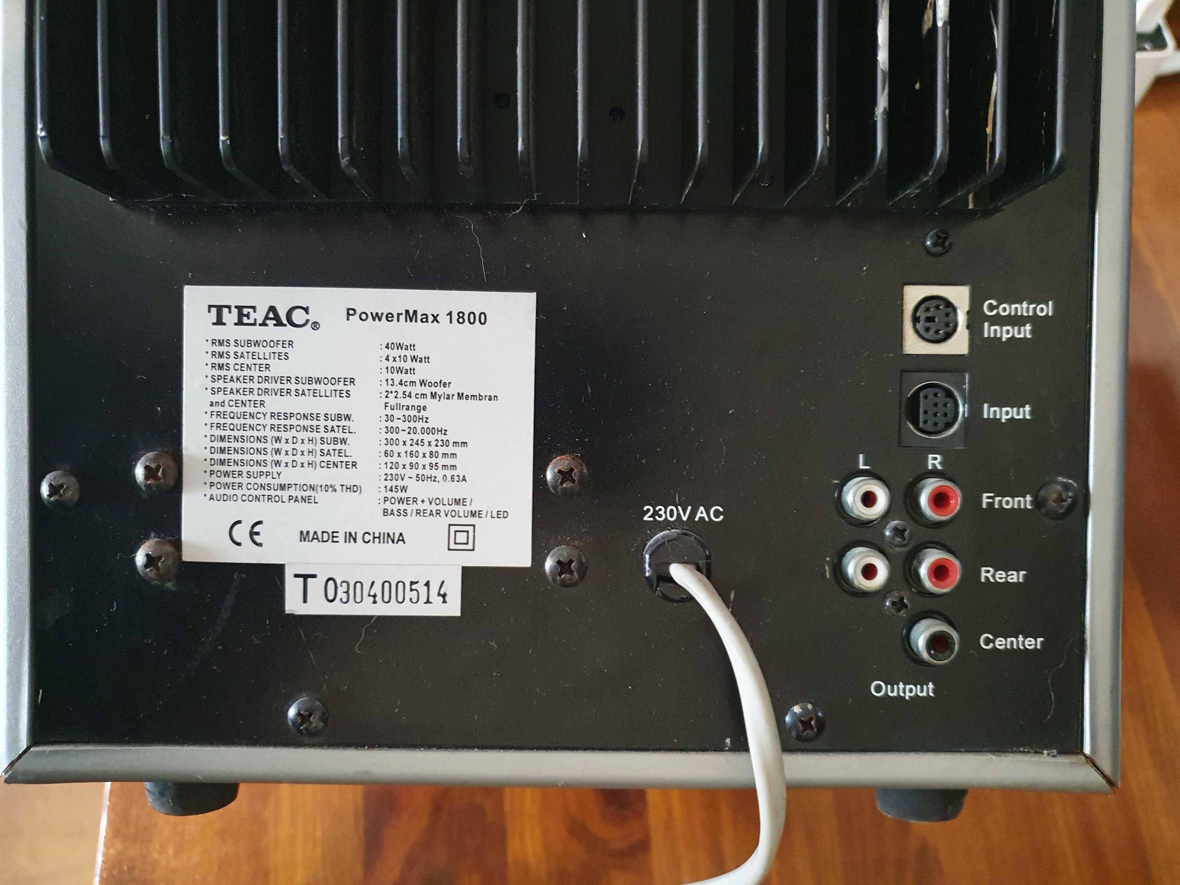 Sistema Áudio 5.1 Teac PowerMax-1800