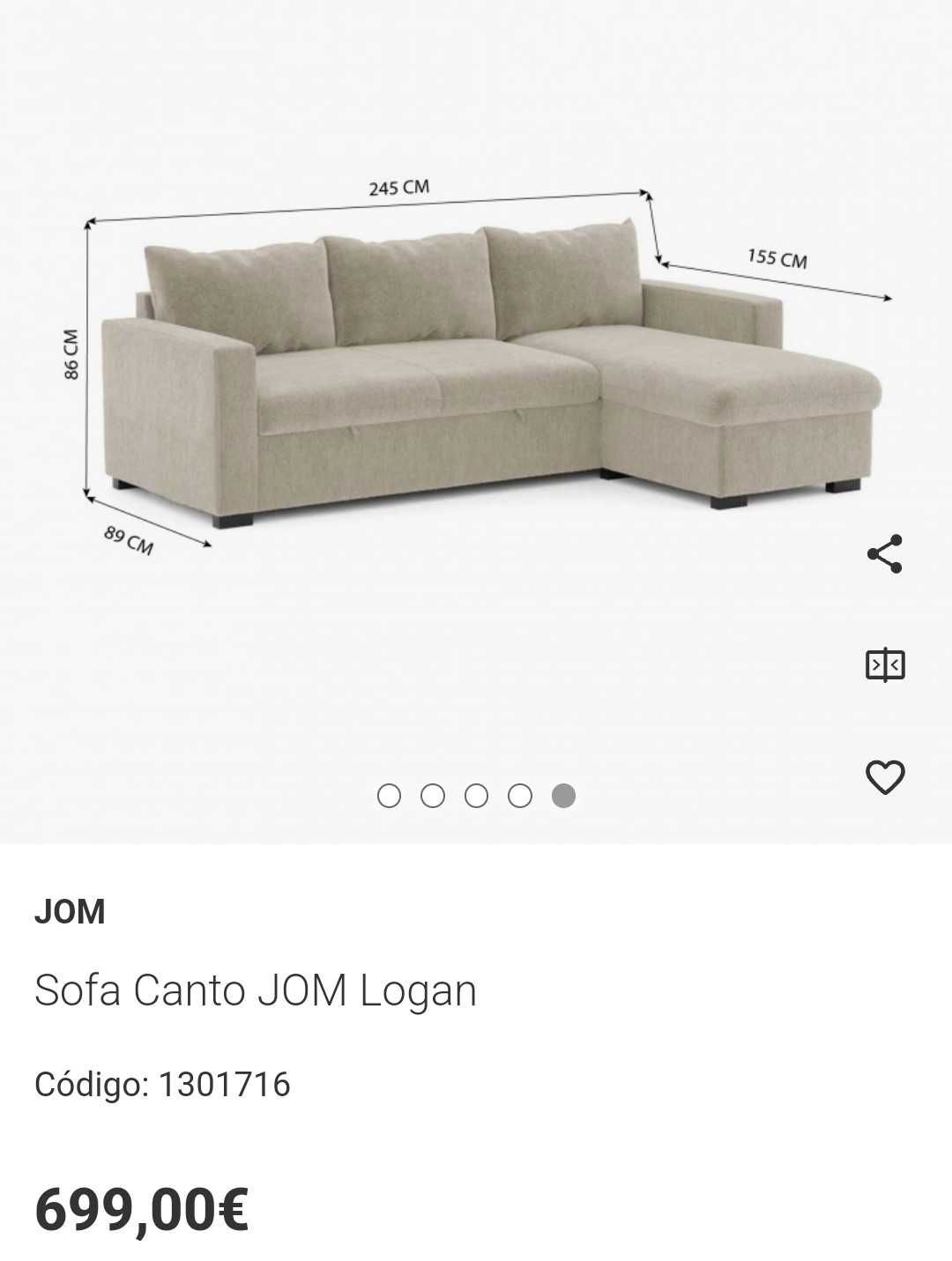 Sofá 3 lugares com chaise