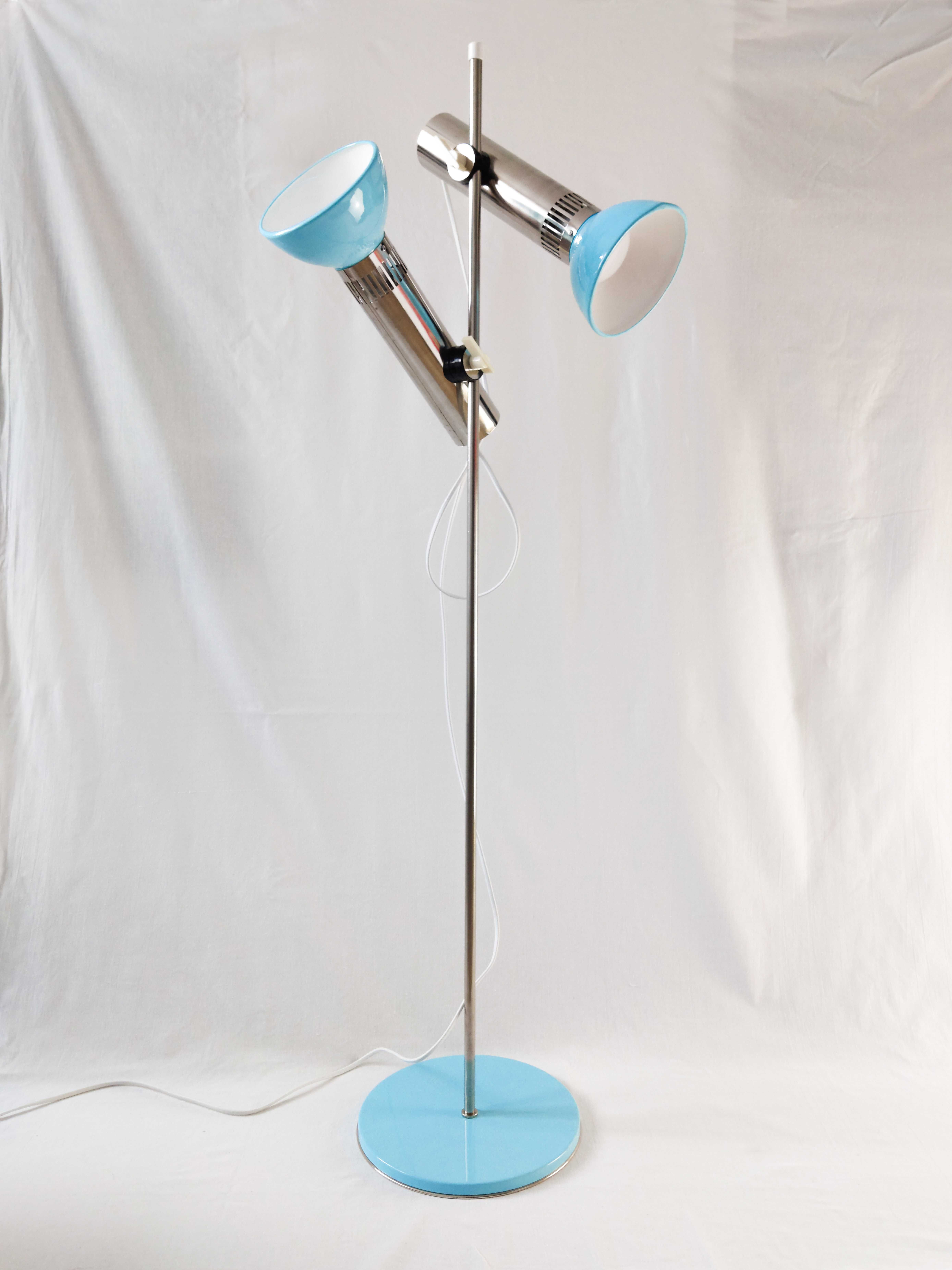 Lampka lampa podłogowa nocna ZAOS PR-6 PRL Po Renowacji Baby blue