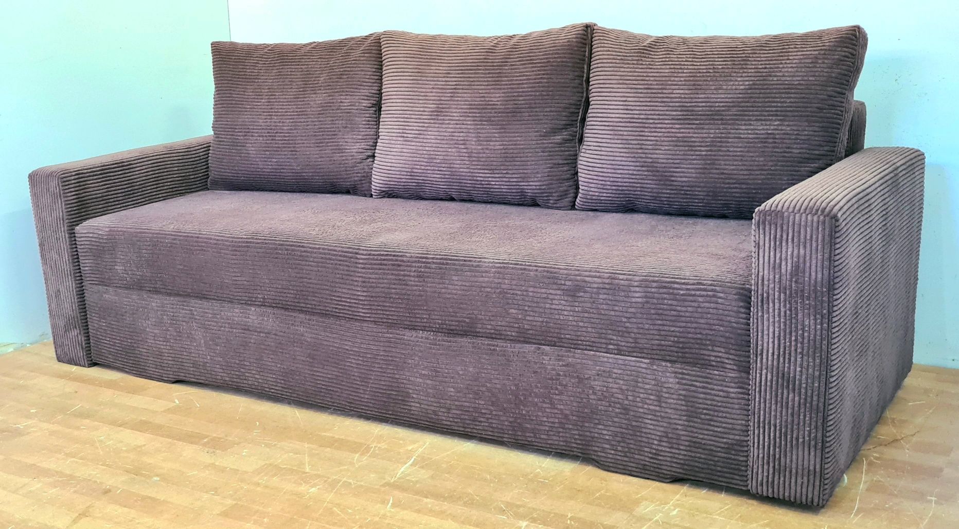 Nowa sofa sprężyny automat sztruks welur plusz kanapa wersalka tapczan