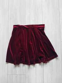 Nowa spódnica S 36 NLY TREND bordowa burgundowa czerwona welurowa