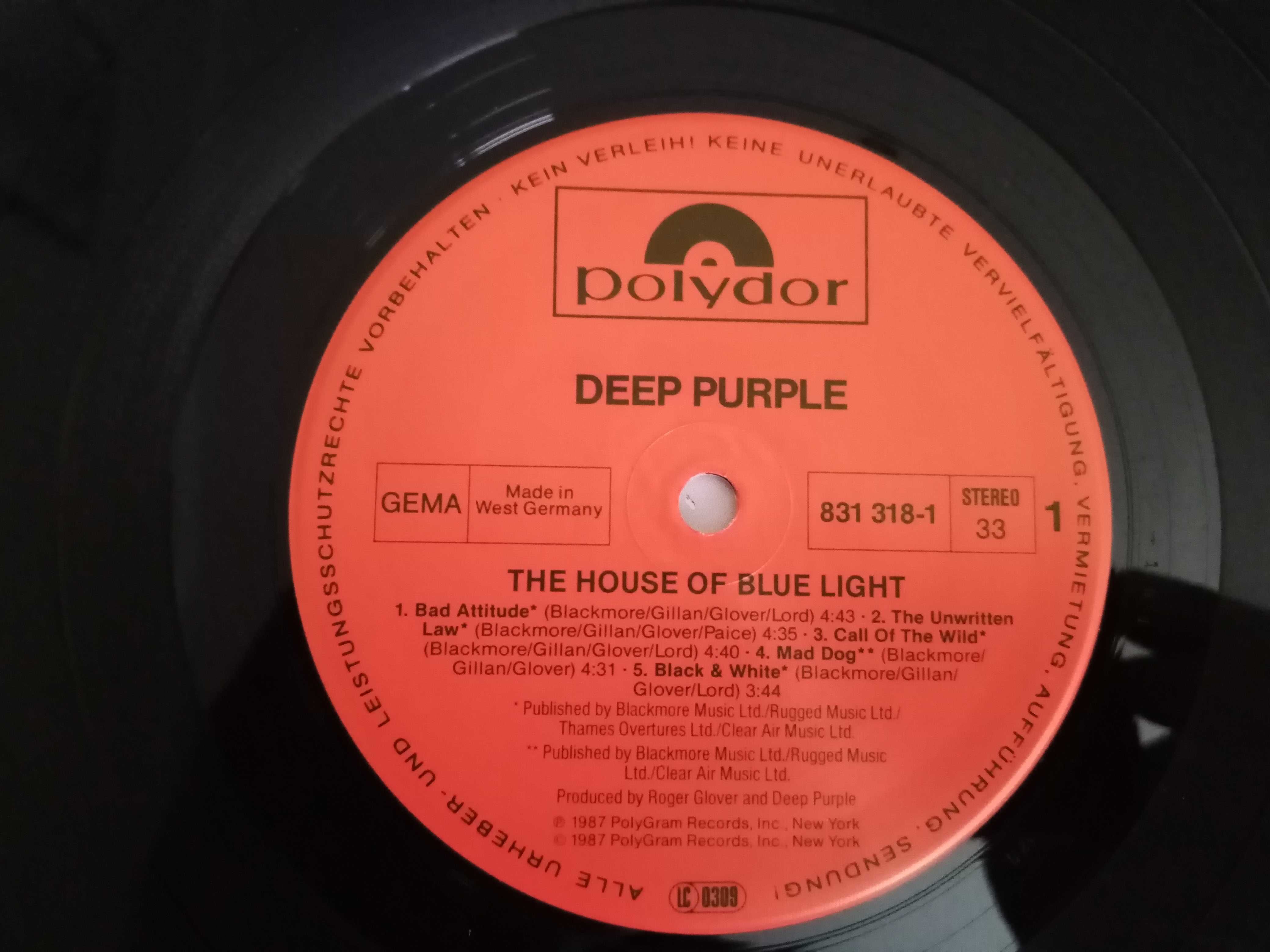 Deep Purple  The House Of Blue Light  LP  WINYL  EX/EX