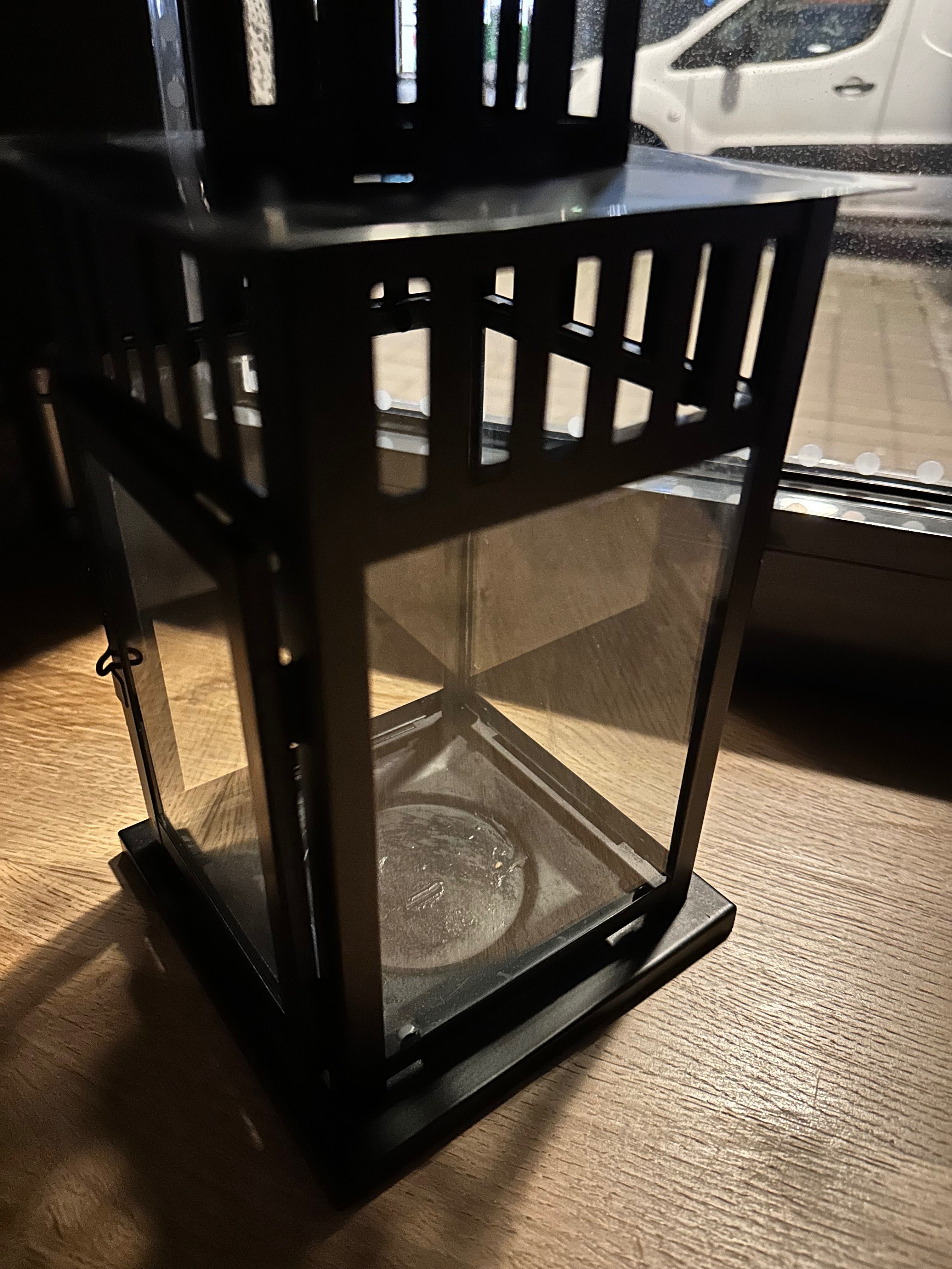 Ikea BORRBY Lampion, do wewnątrz/na zewnątrz czarny, 28 cm