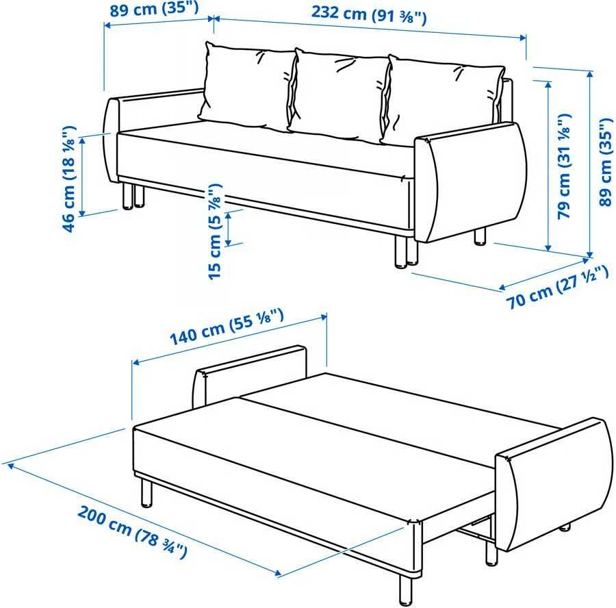 GRUNNARP Sofa 3-osobowa rozkładana  Gunnared IKEA nowa !
