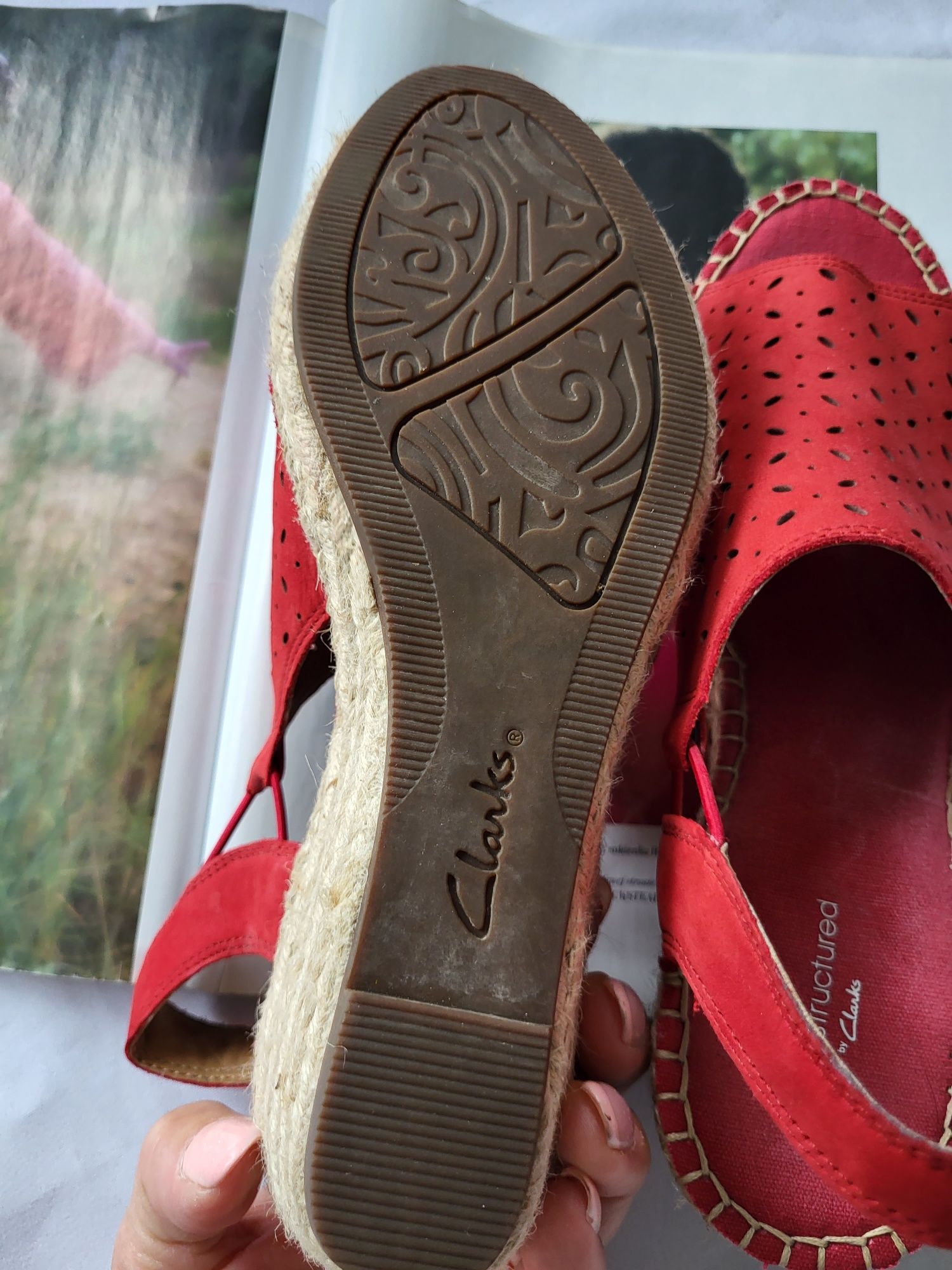 Sandały Espadryle Damskie Skórzane Clarks r.38