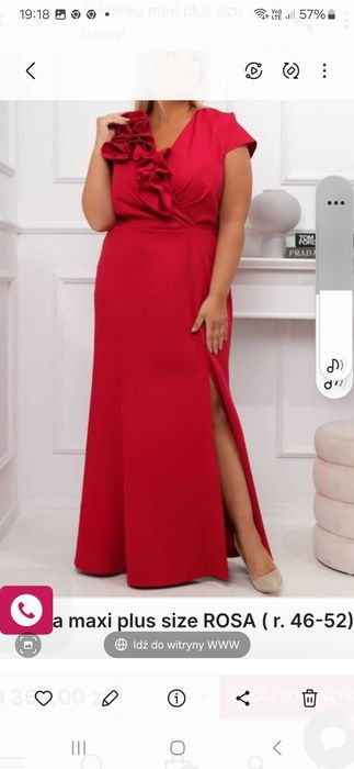 Elegancka długa sukienka wizytowa Rosa rozmiar 48/50/52 5 XL