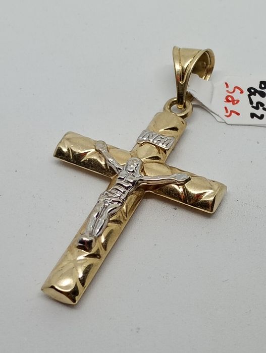 Złoty krzyżyk duży wisiorek 585 2,58g Komis Madej Tarnów