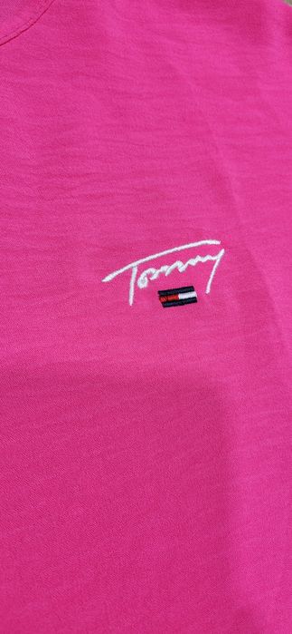 Włoski komplet damski muślinowy fuksja szerokie spodnie bluzka uni