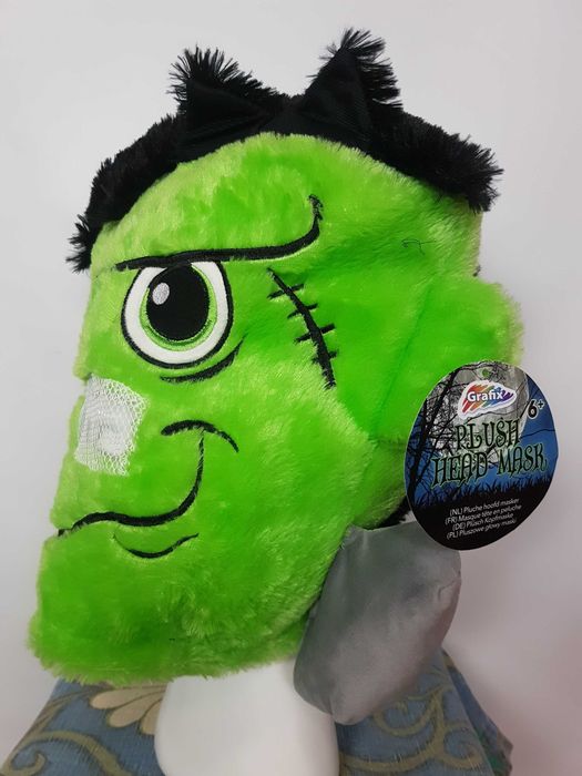 Maska Frankenstein HALLOWEEN pluszowa głowa duża H130