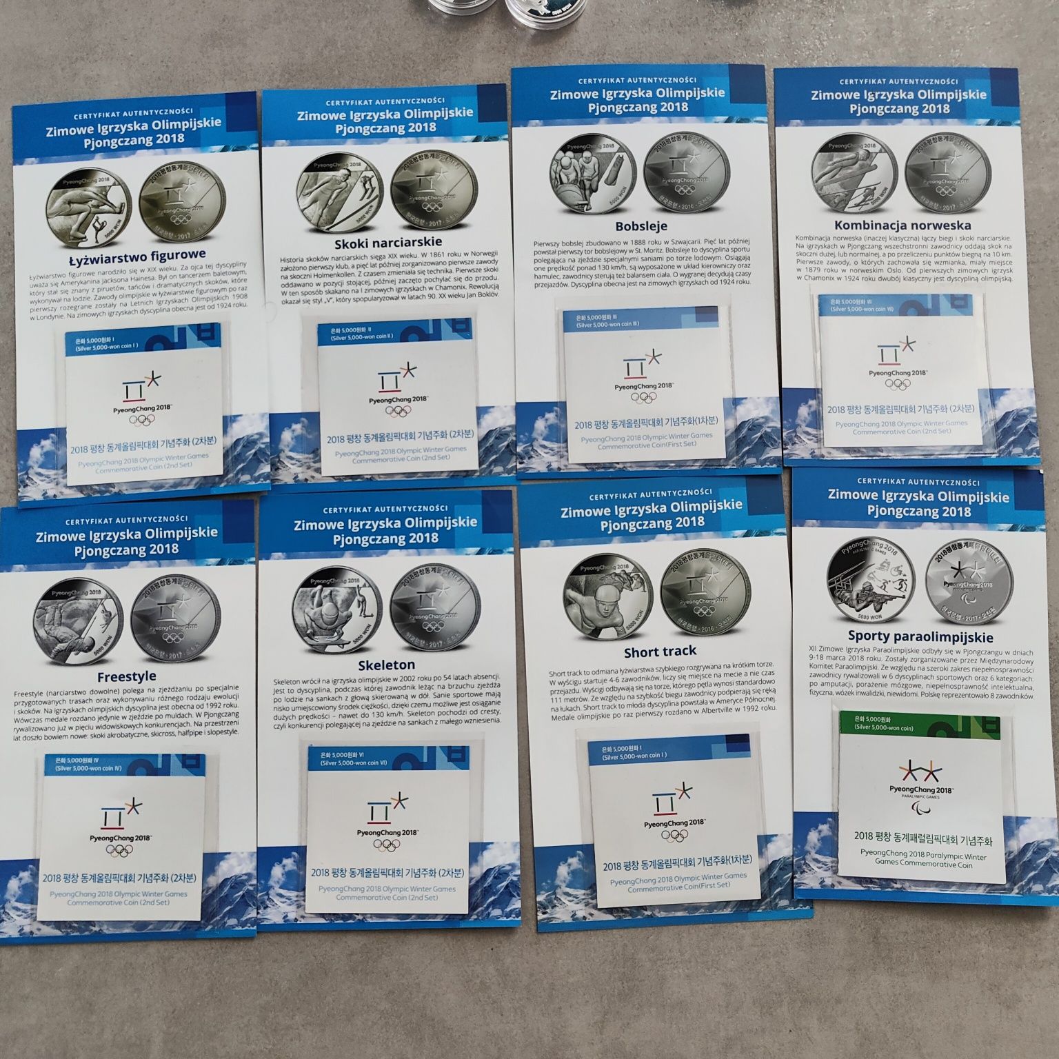 Pjongczang 2016 monety srebrne
