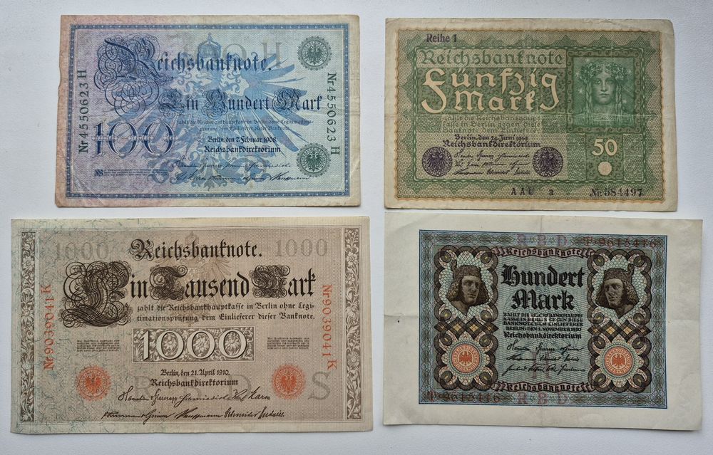 Набір банкнот Німеччини 1908 - 1937 років 13 бон