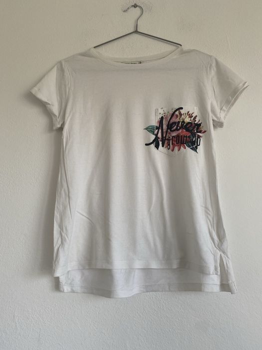 T-shirt biały/ kwiaty/ podkoszulek biały/ koszulka z krótkim rękawem