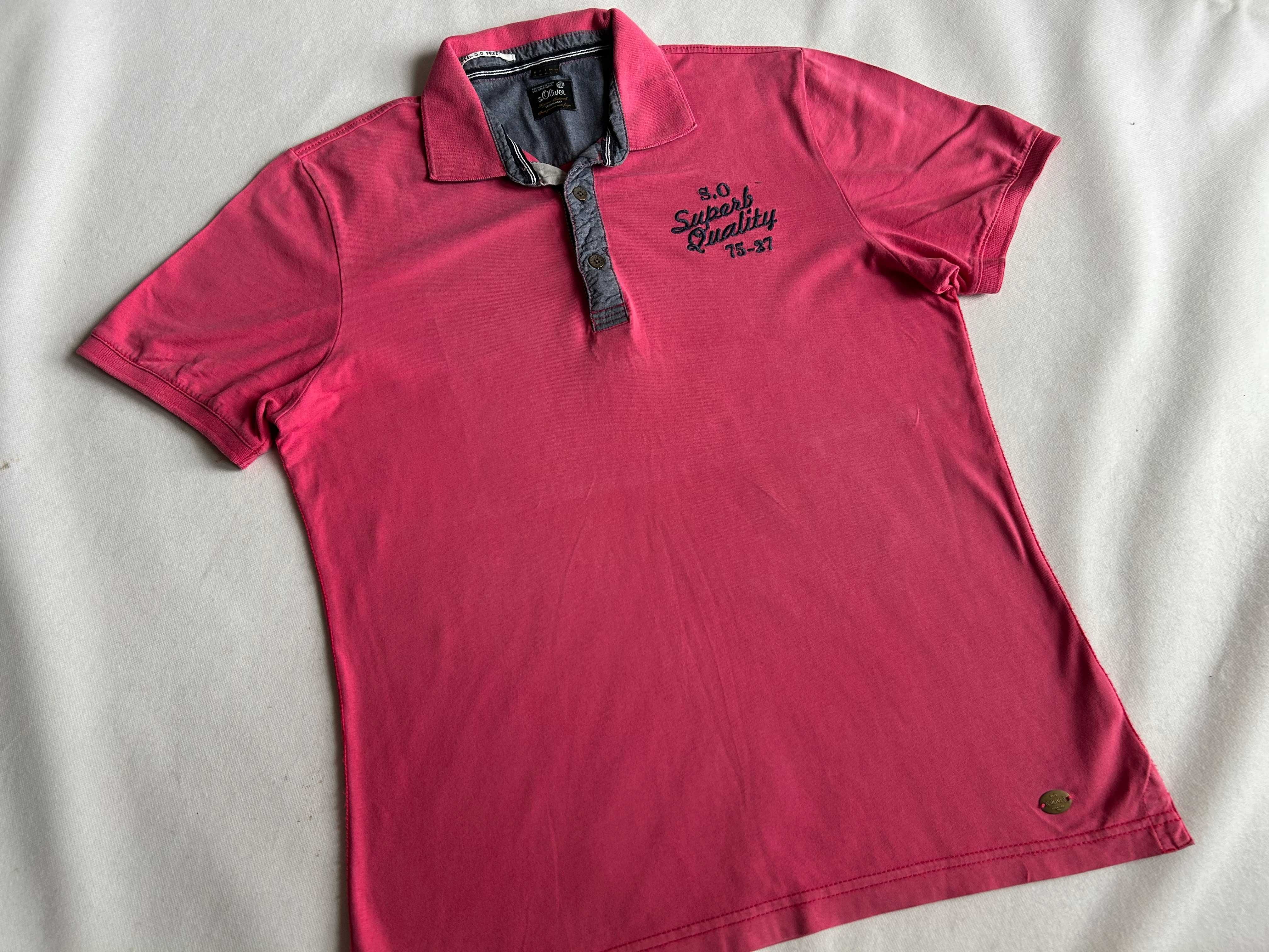 S.Oliver _ Różowa koszulka polo L