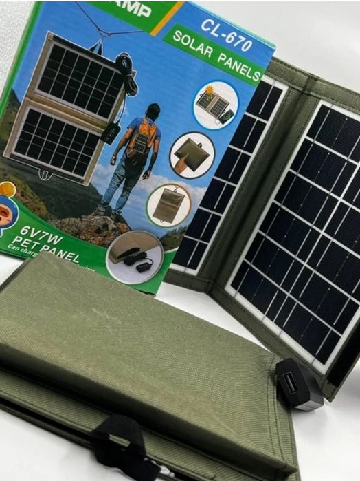 Зарядное устройство 5V Солнечная панель складная CL-670 7Вт смартфона