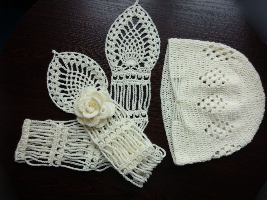 Uroczy szaliczek w stylu retro. Na szydełku - RĘKODZIEŁO