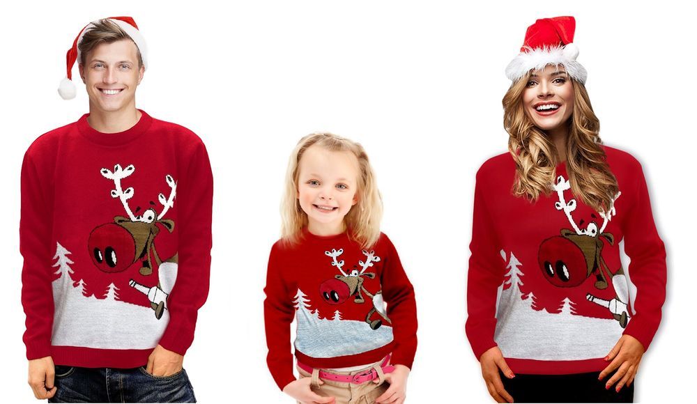 Sweterek Świąteczny Ulatany Renifer - 2/3 lat