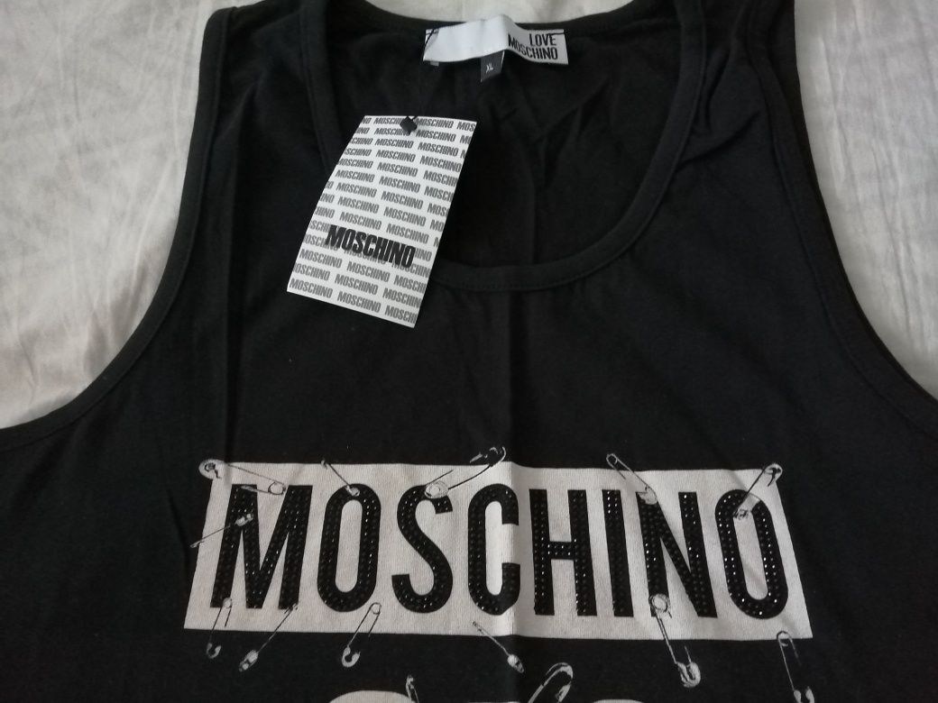 NOWA damska koszulka Love Moschino t-shirt miś top z misiem topik XL