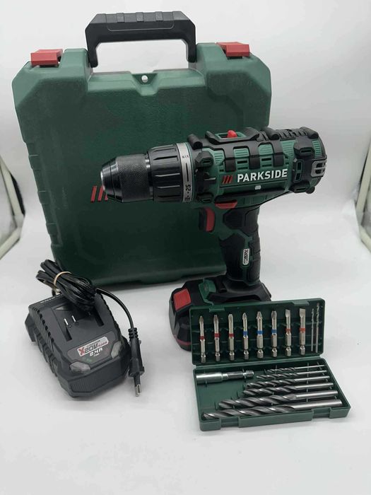Wiertarko-wkrętarka PARKSIDE PABS 20-Li 20V + Aku +Ład. +Walizka +Bity