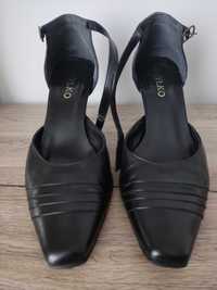 RYŁKO - czarne buty damskie na obcasie rozm. 37