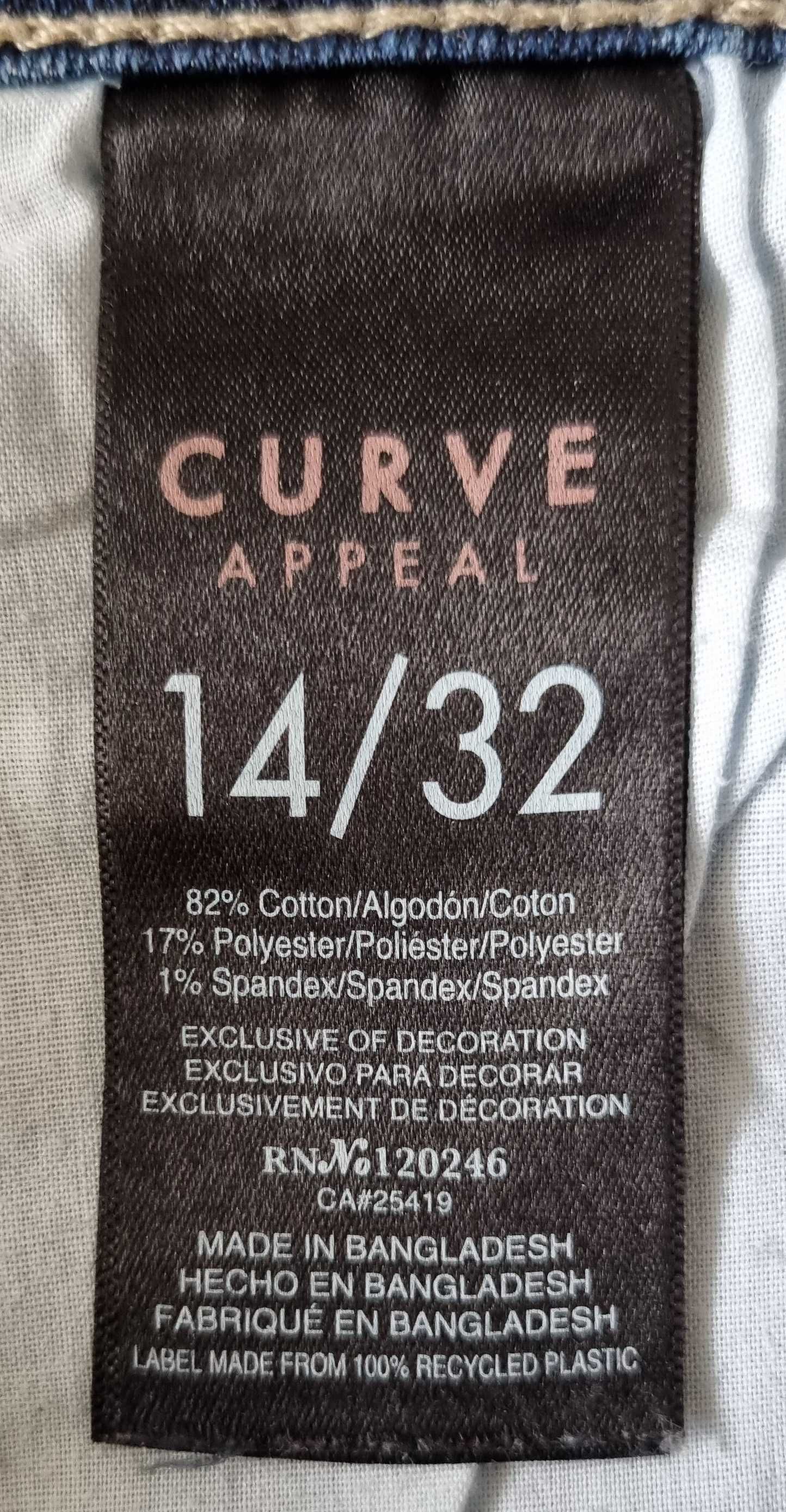 Krótkie spodenki damskie szorty bermudy CURVE APPEAL DENIM JEANS 14/32