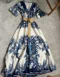 Sukienka niebieska print boho italy