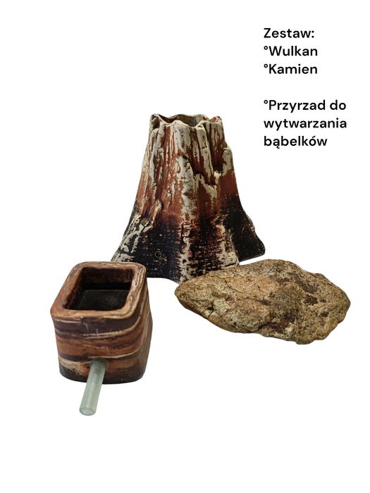 Ozdoba/Dekoracja do akwarium (wulkan+bąbelki)